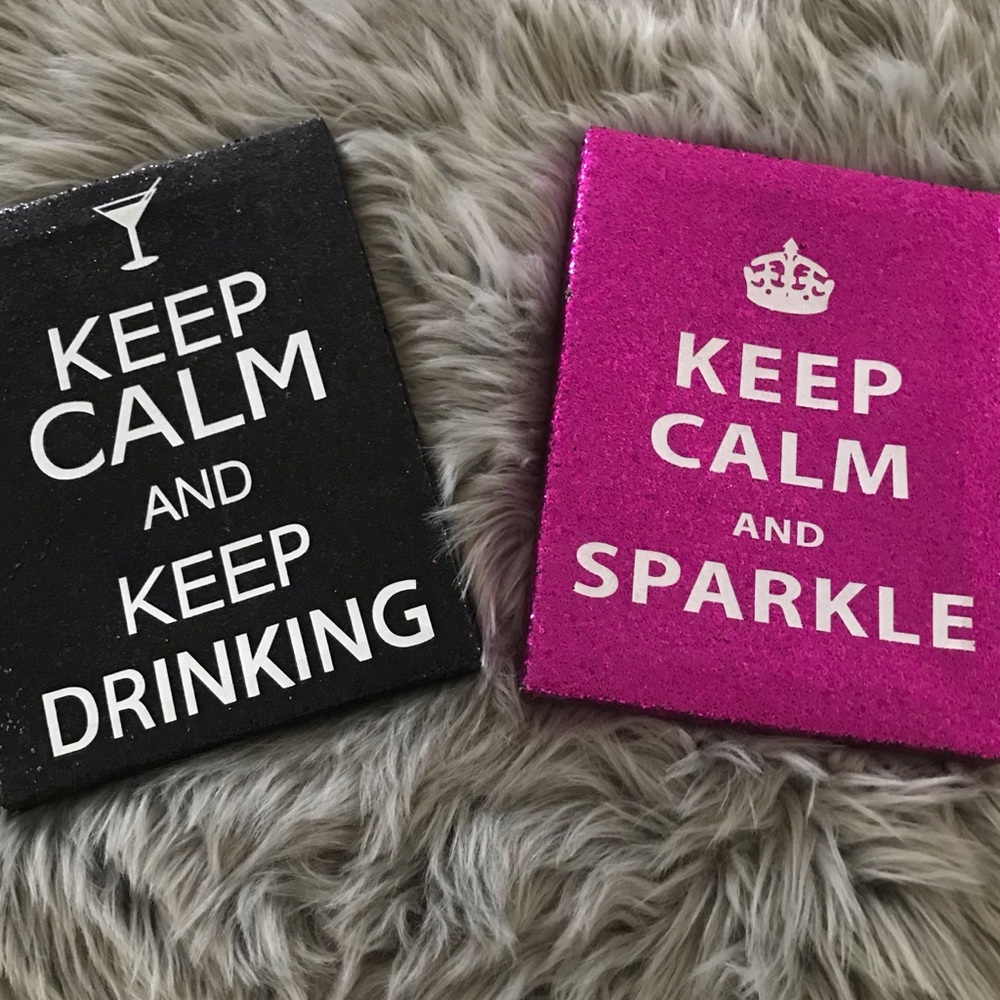 BUNDLE DEAL ✌️ KEEP CALM AND CARRY ON Sparkle Wall Decor